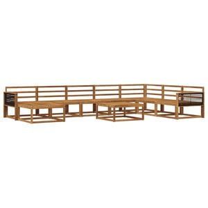 vidaXL Outdoor Sofa Set 9 pcs Natural Solid Acacia Wood