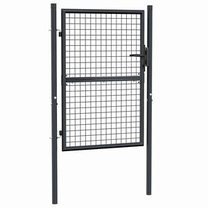 vidaXL Mesh Garden Gate Galvanised Steel 100x125 cm Grey