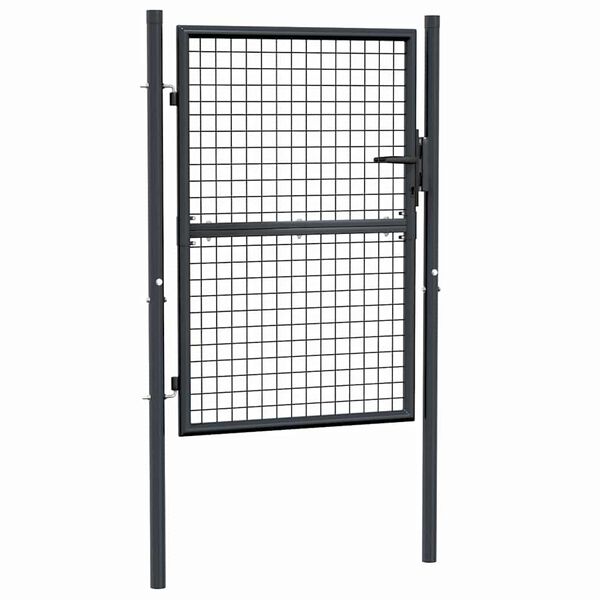 vidaXL Mesh Garden Gate Galvanised Steel 100x125 cm Grey