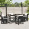 vidaXL Garden Dining Set 5 pcs Black Powder-Coated Steel