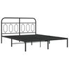 vidaXL Metal Bed Frame without Mattress with Headboard Black 150x200cm