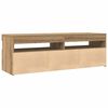 vidaXL TV Cabinet with LED Lights Artisan Oak 120x35x40 cm Engineered Wood