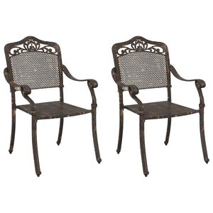 vidaXL Garden Chair 2 pcs Bronze Aluminium