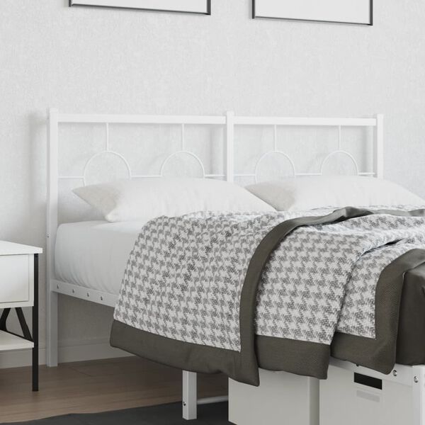 vidaXL Metal Headboard White 140 cm
