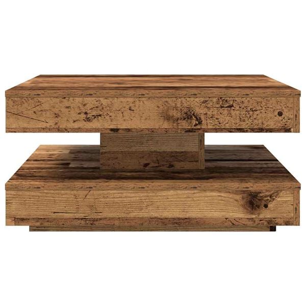 vidaXL Coffee Table 360-Degree Rotatable Old Wood 70x70x34.5 cm