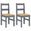 vidaXL Dining Chairs 2 pcs PANAMA Grey 40x46x90 cm Solid Wood Pine