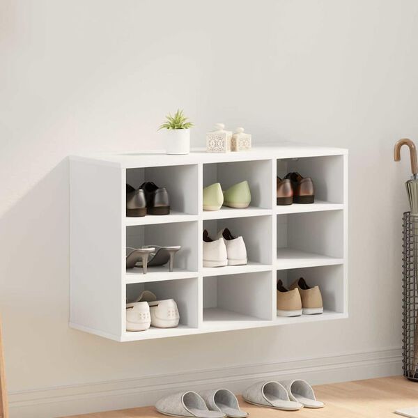 vidaXL Shoe Cabinet with Shelf White 77.5 x 30 x 51 cm Engineered Wood