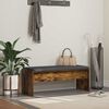 vidaXL Hall Bench with Cushion Smoked Oak 103 x 38 x 40 cm