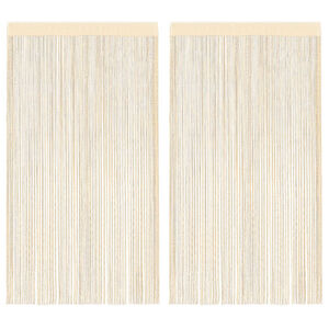 vidaXL String Curtains 2 pcs 100x250 cm Cream