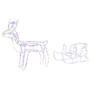 vidaXL Reindeer and Sleigh Christmas Decoration LOVIISA 240 LEDs