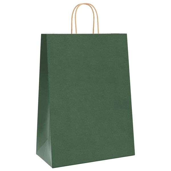 vidaXL Paper Bags 50 pcs with Handles Green 32x17x44 cm