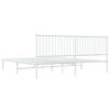 vidaXL Metal Bed Frame without Mattress with Headboard White 200x200cm