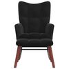 vidaXL Rocking Chair with Footstool 2 pcs Black Velvet