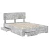 vidaXL Bed Frame Concrete Grey 140 x 200 cm Engineered Wood