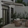 vidaXL Automatic Retractable Awning with LEDs Anthracite&White 350x250 cm