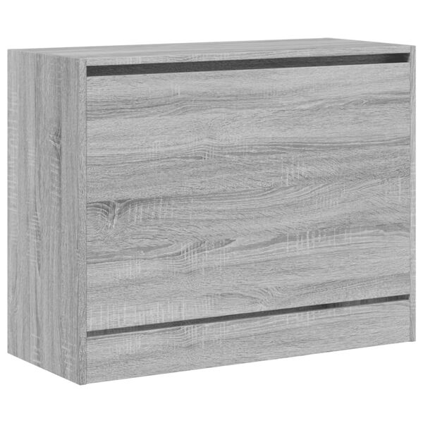 vidaXL Shoe Cabinet Grey Sonoma 80x34x63 cm Engineered Wood