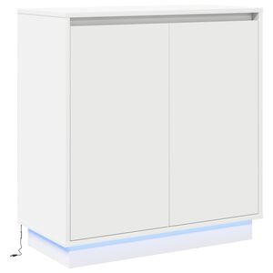 vidaXL LED Sideboard with Door White 71 x 34.5 x 75 cm Engineered Wood