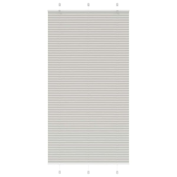 vidaXL Pleated Blind Light Grey 105x200 cm Fabric Width 104.4 cm Polyester