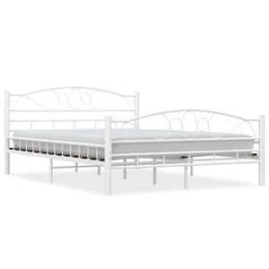 vidaXL Bed Frame White Metal 140x200 cm