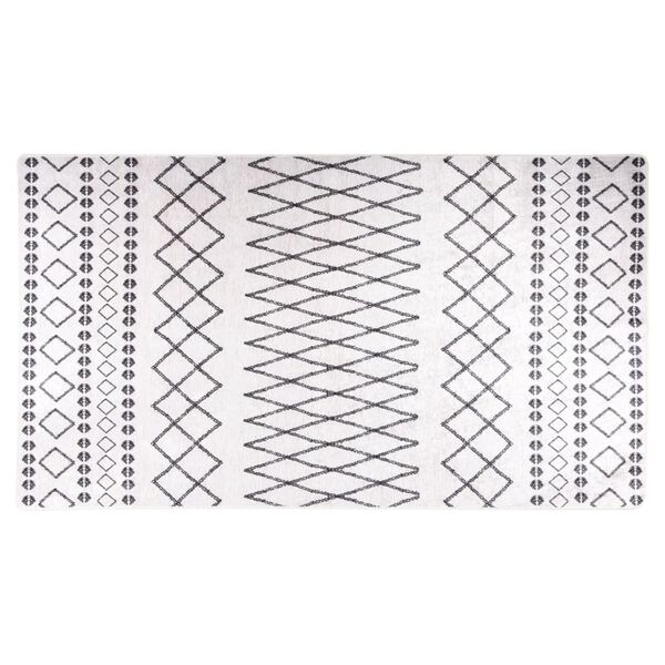 vidaXL Rug Washable 190x300 cm Black and White Anti Slip