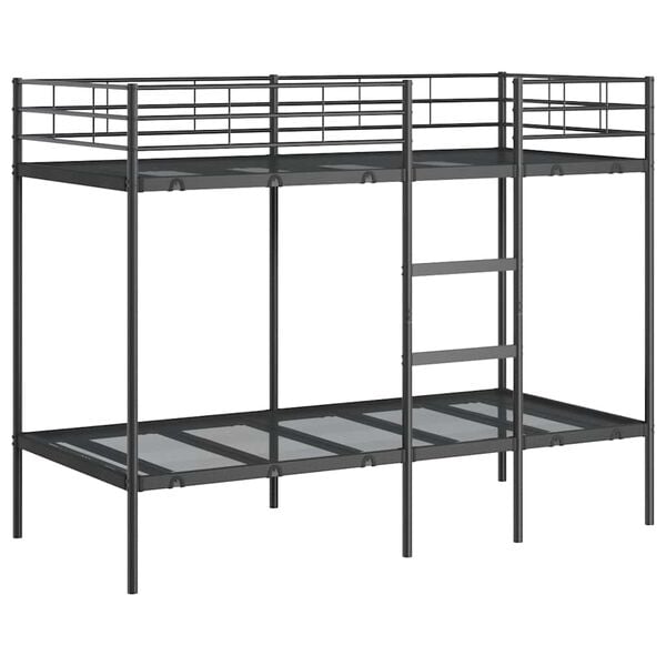 vidaXL Bunk Bed without Mattress Black 90x190 cm Single Steel