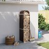 vidaXL Log Holder Brown 40x45x170 cm Galvanised Steel