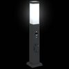 vidaXL Bollard Lights with Sensor&Outlet 3 pcs 50 cm Black IP44