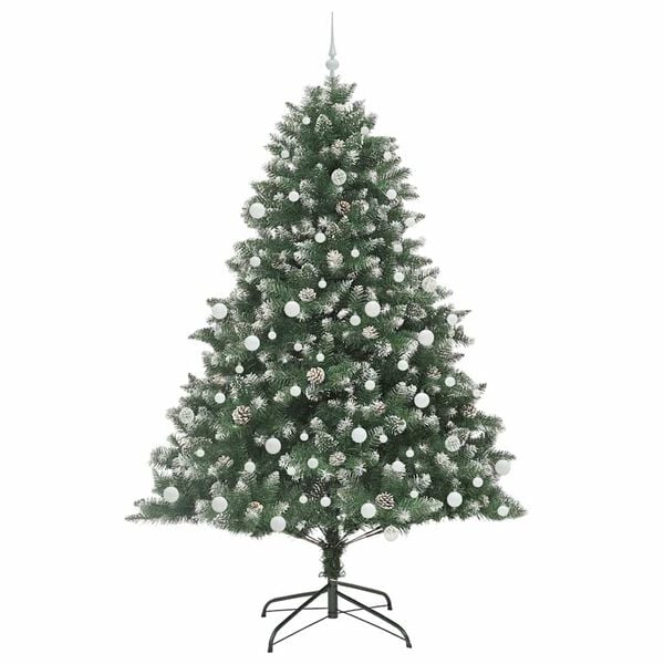 vidaXL Artificial Christmas Tree with 300 LEDs with Stand Green 210 cm