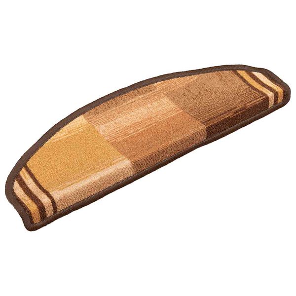 vidaXL Self-adhesive Stair Mats 15 pcs Brown 65x21x4 cm