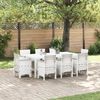 vidaXL Garden Dining Set 9 pcs White Polt rattan