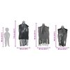 vidaXL Halloween Hanging Ghost 3 pcs Black 66 x 110 cm Polyester