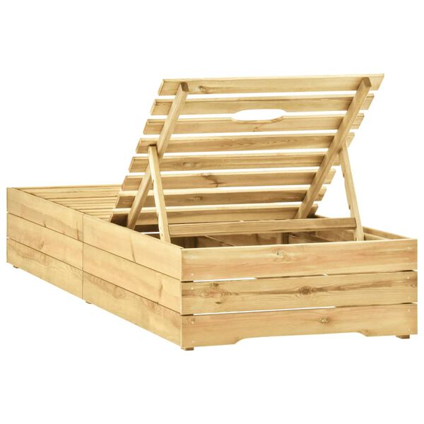 vidaXL Sun Lounger Green Impregnated Pinewood