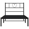 vidaXL Metal Bed Frame without Mattress with Headboard Black 90x200cm