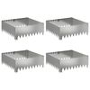 vidaXL Lawn Edging 4 pcs 60 x 60 x 20 cm Steel Silver