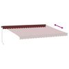 vidaXL Manual Retractable Awning with LEDs Burgundy 450x350 cm