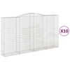 vidaXL Arched Gabion Baskets 10 pcs 400x50x220/240 cm Galvanised Iron