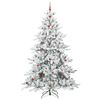 vidaXL Artificial Hinged Christmas Tree White 240 cm PVC and Steel