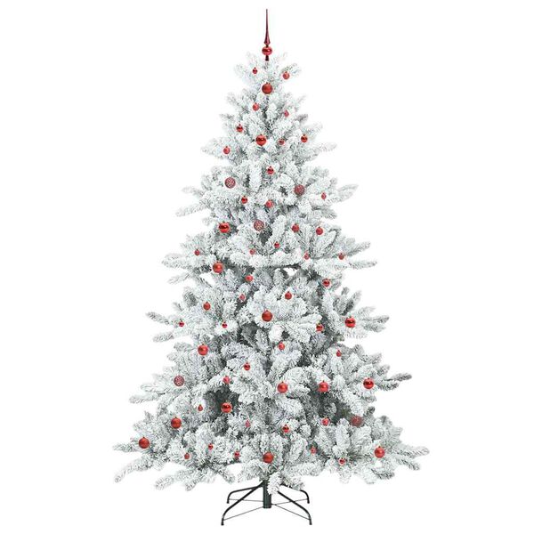 vidaXL Artificial Hinged Christmas Tree White 240 cm PVC and Steel