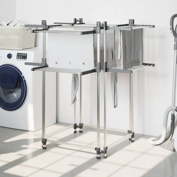 vidaXL Laundry Drying Rack 107x107x120 cm Aluminium