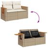 vidaXL 9 Piece Garden Sofa Set with Cushions Beige Poly Rattan Acacia