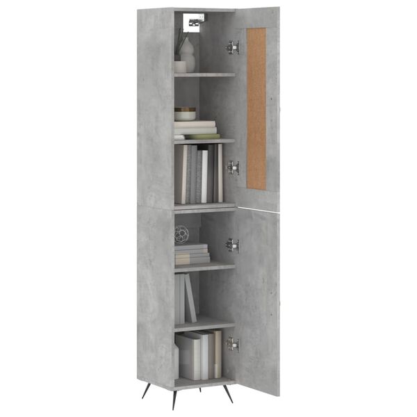 vidaXL Highboard Concrete Grey 34.5x34x180 cm Engineered Wood