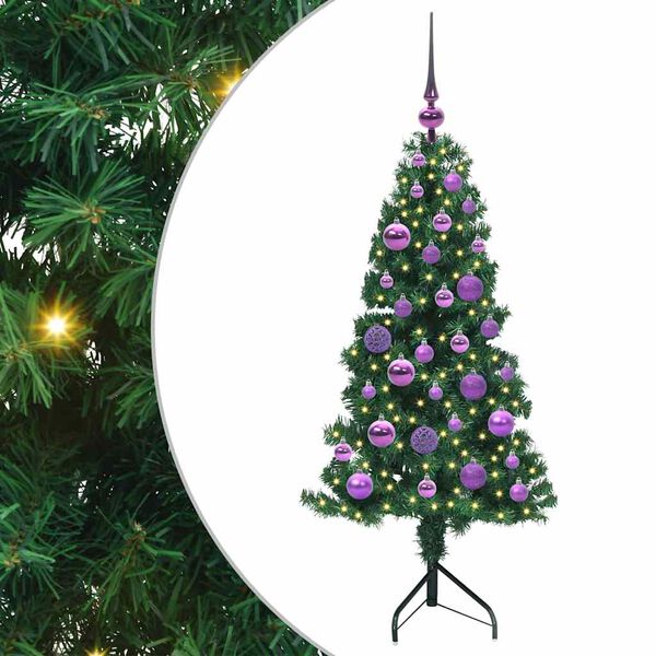 vidaXL Corner Artificial Christmas Tree Green 120 cm PVC and Metal