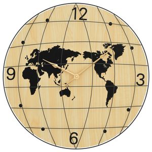 vidaXL Wall Clock Yellow and Black Ø50 cm Engineered Wood