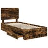 vidaXL Bed Frame with Headboard Smoked Oak 75 x 190 cm Engineered Wood