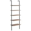 vidaXL 5-Tier Leaning Shelf Dark Brown and Black 64x35x185 cm