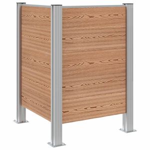 vidaXL Garbage Bin Fence Brown 85 x 85 x 115 cm Aluminium and WPC