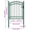 vidaXL Fence Gate with Spikes Steel 100x125 cm Green