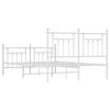 vidaXL Metal Bed Frame without Mattress with Footboard White 140x190cm
