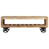 vidaXL Coffee Table with Wheels Solid Mango Wood 110x50x37 cm
