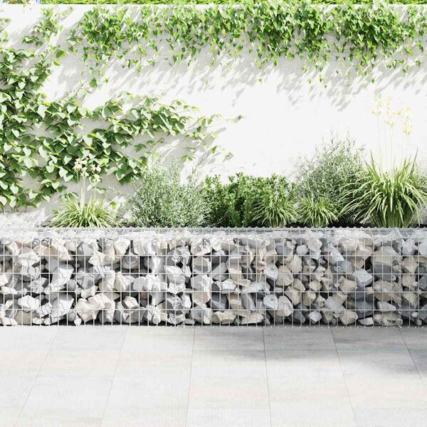vidaXL Gabion Wall with Covers Galvanised Steel 300x30x50 cm